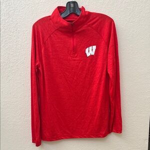 NWT Men’s Wisconsin Red Quarter-Zip Pullover